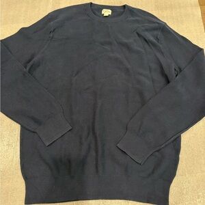 [XLT]J. Crew Men's Dark Blue Crewneck Cotton Knit Sweater